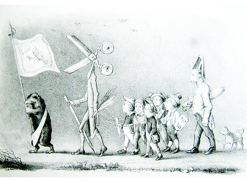 Karikatur 'Die gute Presse' von 1847
